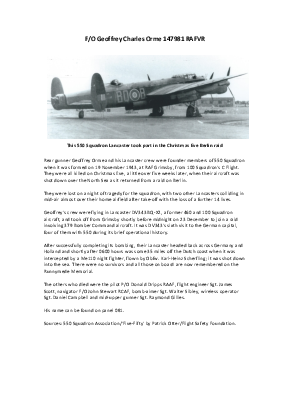 A preview of a PDF biography for Orme, Geoffrey Charles